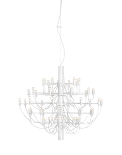 2097/50 Kronleuchter LED mit klaren Glühbirnen, mattweiß